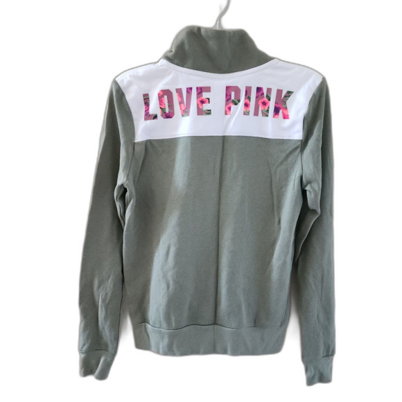 Pink Victoria's Secret Sweatshirt Love Pink with Zip NWT XS - Picture 2 of 4